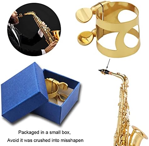 Alto Sax Mouthpiece Ligature Double Screws Saxophone Gold Ligature Fastener
