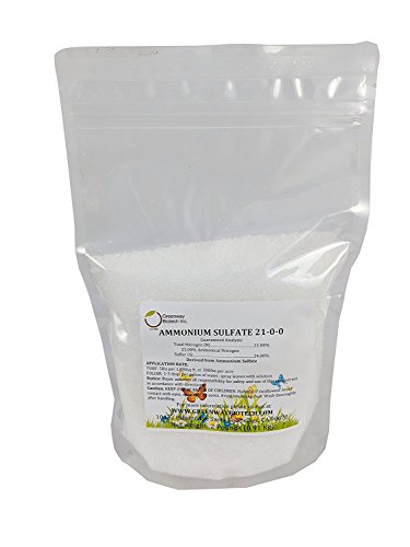 Greenway Biotech, Inc. Ammonium Sulfate 21-0-0 Fertilizer Contains 21% Water Soluble Nitrogen&24% Sulfur Suitable for Acid Loving Plant- Lawn Fertilizers to Lower pH Level in Alkaline Soil (25 Pound)