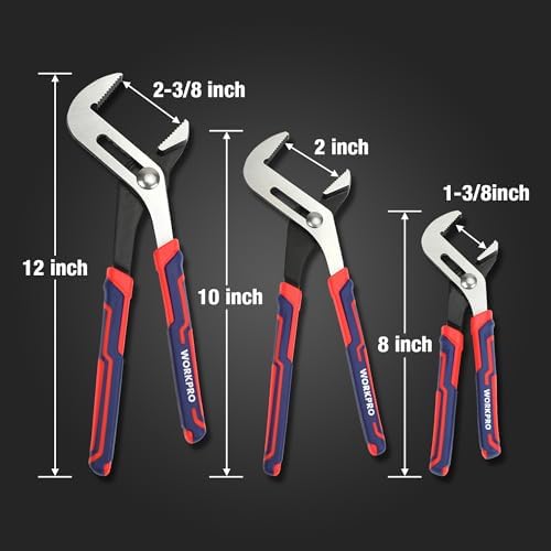 WORKPRO 3 Piece Groove Joint Plier Set