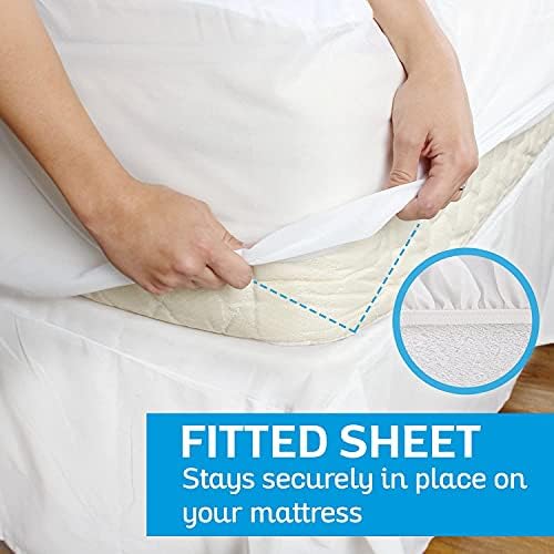 Sures Waterproof Mattress Protector - California King Size Bedsheet | Fitted Machine Washable Bed Sheet - Vinyl Free Bedwetting Cover Pad - for Kids, Adult, Elderly