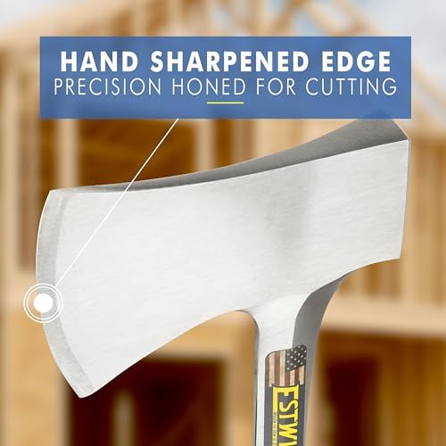 ESTWING Sportsman's Axe - 14" USA Made Special Edition Camping Hatchet with Forged Steel Construction & Genuine Leather Grip - E24ASEA | Made in USA, Outdoor Versatility, Genuine Leather Grip, Forged In One Piece, Heavy Duty Sheath
