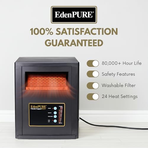 EdenPURE CopperPLUS Infrared Heaters for Indoor Use Portable 1000 Sq Ft