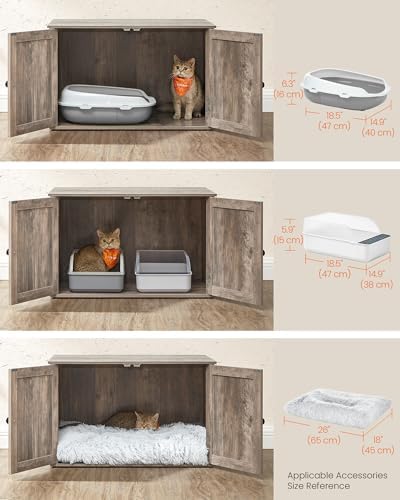 Feandrea Cat Litter Box Enclosure, End Table, 31.5 x 20.9 x 19.7 Inches