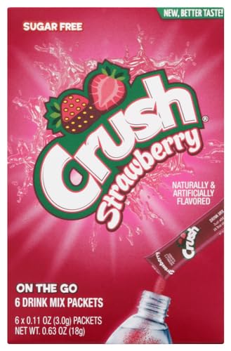 Crush Strawberry Sugar/Caffeine Free Hydrating On-the-Go Drink Mix: Wild Purple Smash - 1 Box (6 Packets)