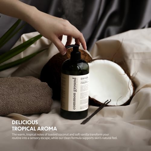 COMMON GROUND Natural Body Wash - Paraben & Cruelty Free, Vegan, Plant-Based, Botanical Freesia Scent & Avocado Oil Extracts - All Skin Types