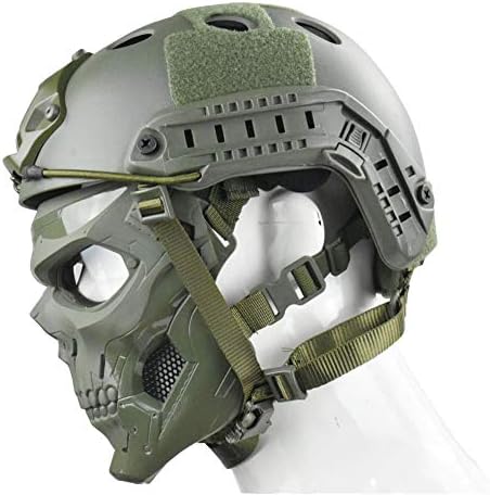 Tactical Mask Protective Full Face Clear Goggle Skull mask Dual Mode Wearing Design Adjustable Strap
