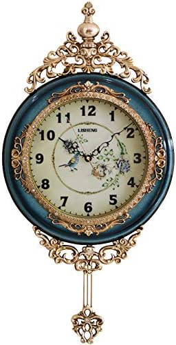SHISEDECO 29.5" Large Vintage Antique Grandfather Pendulum Wall Clock, Blue