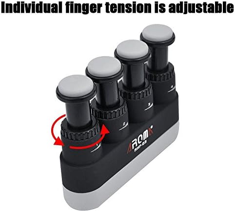 Finger Strengthener, 4 Tension Adjustable Hand Grip Exerciser Ergonomic Silicone Trainer for Guitar, Piano, Trigger Finger Training