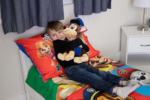 Paw Patrol Chase Blue Soft Plush Cuddle Pillow with Embroidered Details Character Decorative for Kids, Cozy and Huggable Plush for Playtime, Travel
