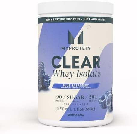 Myprotein Clear Whey Isolate Protein Powder, 35 Servings, (1.9lbs) Strawberry, 20g Protein per Serving, Naturally Flavored Drink Mix