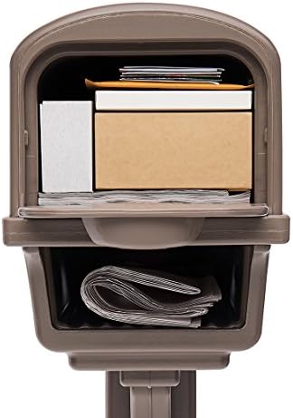 Gibraltar Mailboxes Gentry Large Capacity Double-Walled Plastic Green, All-In-One Mailbox & Post Combo Kit, GGC1G0000
