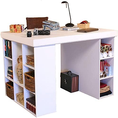 Project Center Desk with Bookcase and 3 Bin Cabinet-Oak