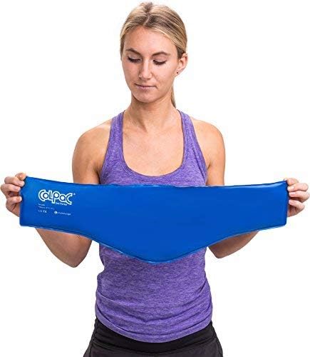 Chattanooga ColPac - Reusable Gel Ice Pack - Blue Vinyl - Neck Contour - 23 in (58 cm) - Cold Therapy for Neck, Shoulder, Upper Back for Headaches