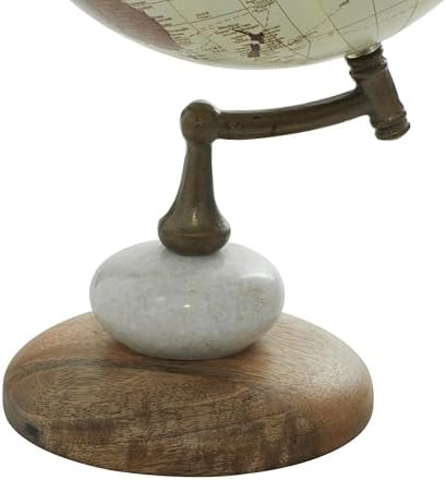 Deco 79 Contemporary Mango Wood Globe Globe, 8" x 8" x 14", Cream