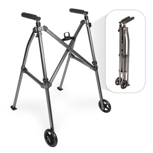 Stander Wonder Walker with 5-inch Wheels, Lightweight Folding Walker for Adults, Seniors, and Elderly, Collapsible Travel Walker
