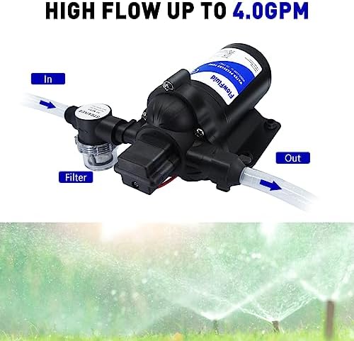 Water Pressure Booster Diaphragm Pump 110V AC for House, 45PSI 4GPM Fresh Water Transfer Pump with Plug