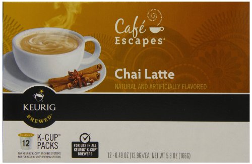 Cafe Escapes Chai Latte K-Cups, 16 Count (Packaging May Vary)