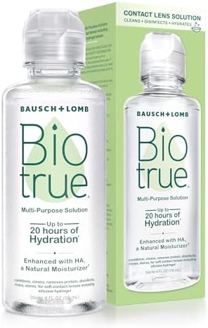 Biotrue Contact Solution, Multi-Purpose Lens Solution for Soft Lenses, Cleans, Disinfects, Removes Protein Build-Up, Dirt & Debris, Hydrates