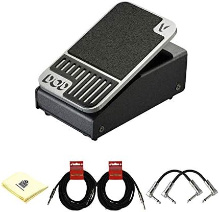 DigiTech DOD Mini Volume Pedal for Guitar and Bass with 2 Patch Cable for guitars 2 Instrument Cable and Zorro sounds Polishing Cloth