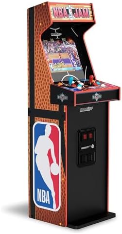 Arcade1Up NBA JAM Deluxe 2-Player Home Arcade Machine, Over 5-Foot Cabinet with Online Multiplayer, Light-Up Marquee, and 3 Classic Basketball Games