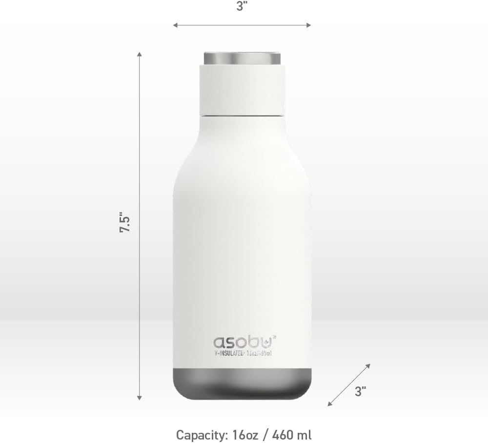 Urban Insulated and Double Walled Stainless Steel Bottle 16 Ounce by Asobu (Pastel Blue)