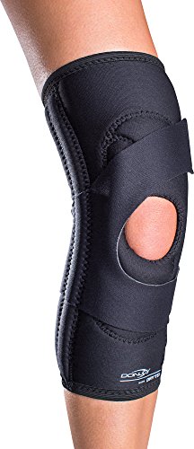 DonJoy Lateral J Knee Brace (Right Leg, Medium) | Hinged Neoprene Sleeve with Lateral J Buttress for Patellar Support, Right Leg. Sku 11-0775-3