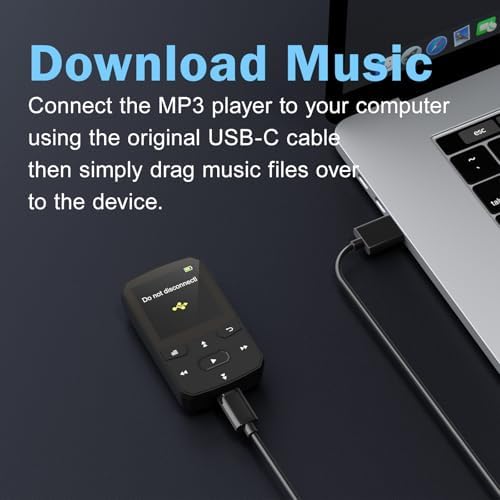 RUIZU 64GB Clip MP3 Player with Bluetooth 5.3, Lightweight 1 oz | Portable Music Player for Sports Running, Physical Buttons, FM Radio, Voice Recorder, Sleep Timer, Up to 128GB microSD Card