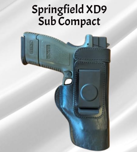 The Ultimate Leather IWB Holster - Fits S&W M&P Shield - Glock 17 19 22 23 32 33 44 / Springfield XD & XDS/Walther P99 & All Similar Handguns - Right Handed'-Black