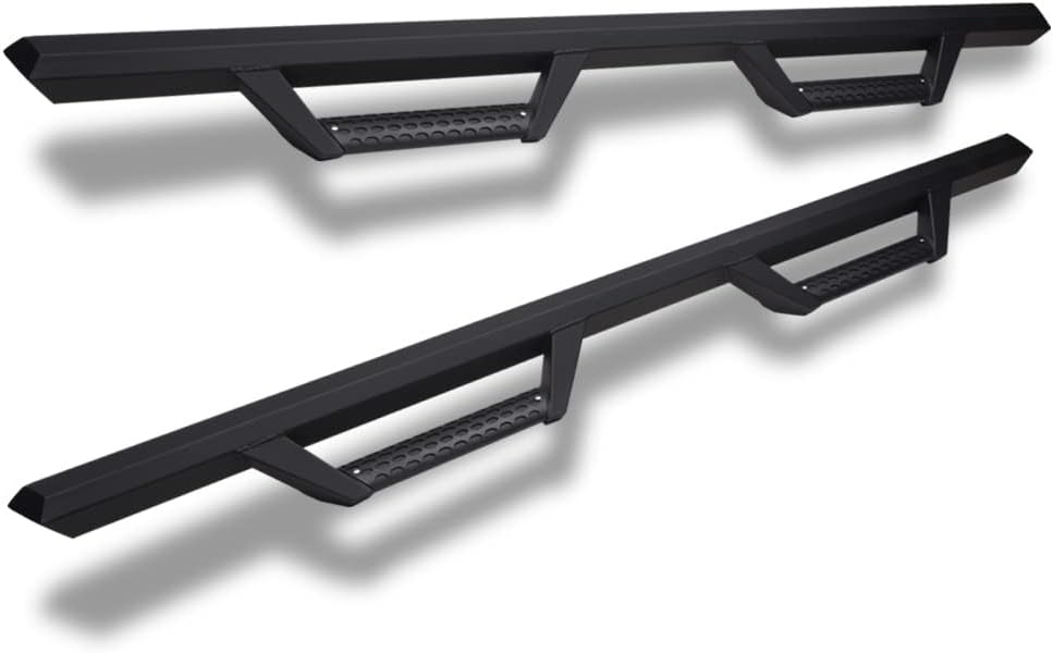 7422452474476 Compatible with 2009-2018 Dodge Ram 1500/2019-2024 Classic Quad (Extended) Cab Matte Black Hoop Drop Step Side Nerf Bars v2