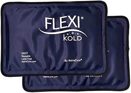 FlexiKold Gel Ice Packs (Standard Large: 10.5" x 14.5") for Injuries Reusable, Back Pain Relief, Knee Wrap, After Surgery, Ice Pack for Knee, Shoulder - 6300-COLD by NatraCure