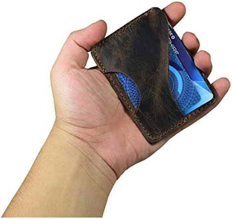 Hide & Drink, Leather Double Sided Card Holder, Holds up to 6 Cards, Slim Wallet, Front Pocket Accessories