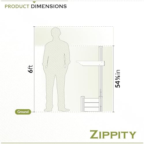 Zippity Majestic Mailbox Post w/Planter Box, White Vinyl DIY No Dig Kit | 1 Post + Planter Box, Mailbox Sold Separately, ZP19027