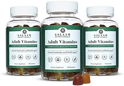 Salaam Nutritionals - Adult Multivitamins, Vitamin Gummies for Women and Men, Multivitamins for Adults with 11 Essential Vitamins and Minerals, 90 Count, 1 Pack.