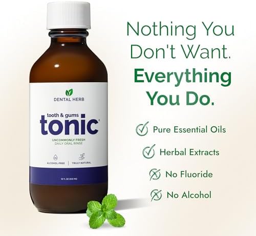 Tooth & Gums Tonic Herbal Mouthwash Oral Rinse 18fl oz, Dental Herb Company