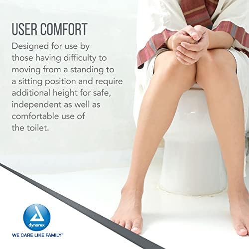 Dynarex Elongated Raised Toilet seat Without arms, Portable