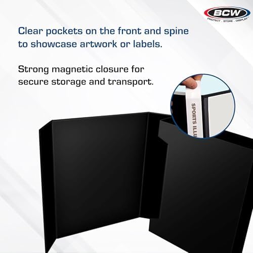 BCW Magazine File Holder - Black | Holds up to 20 Magazines | Magnetic Closure | Magazine Storage Box Holder | Magazine Box Ideal Organizer for