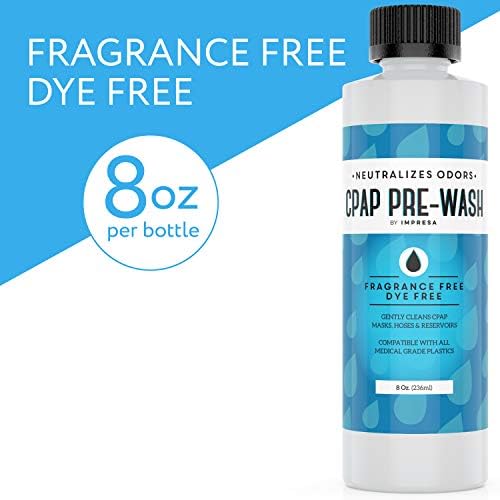 IMPRESA CPAP Pre-Wash Cleaning Solution - 8 Fl Oz, Made in USA - Odor Neutralizing Unscented Soap - Deep Pre-Wash Cleaning - Compatible with CPAP & BiPAP Machines