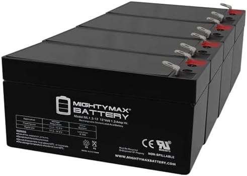 Mighty Max Battery ML1.3-12 - 12 Volt 1.3 AH, F1 Terminal, Rechargeable SLA AGM Battery