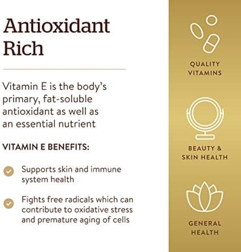 Solgar Vitamin E 268 MG (400 IU) (d-Alpha Tocopherol & Mixed Tocopherols)
