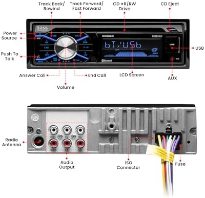 BOSS Audio Systems 508UAB Single DIN Bluetooth Car Stereo, CD Player, USB