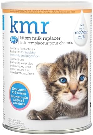 Pet-Ag KMR Kitten Milk Replacer Powder - 12 oz - Powdered Kitten Formula with Prebiotics