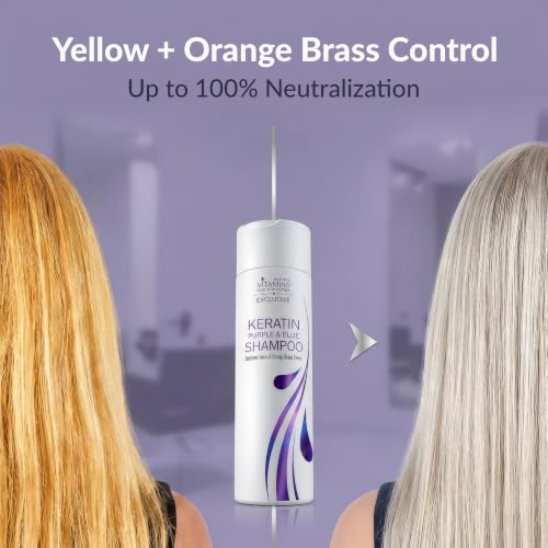 VITAMINS hair cosmetics Keratin Purple Blue Shampoo Anti Brass for Blondes