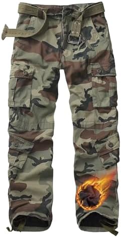 TRGPSG Men's Fleece Lined Hiking Cargo Pants