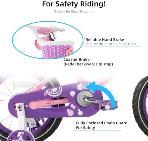 JOYSTAR Paris Girls Bike with Training Wheels for Ages 3-10Y