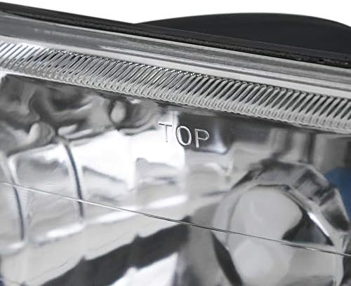 Fits 7X6 Black Clear Square Replacement Headlights Lamps H4 H6054 Conversion Kit