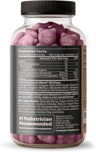 TruHeight Growth Gummies (Watermelon) Tall Nutrition for Natural Growth Supplement for Kids & Teens - Vitamin D, K, Calcium & Ashwagandha