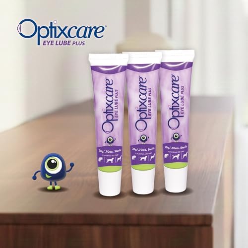 OptixCare Eye Lube Plus + Hyaluron 20g for Dog Cat Horses, Pack of 3