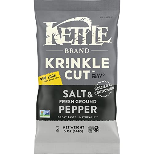 Kettle Brand Krinkle Cut Salt and Fresh Ground Pepper Potato Chips, 13 Oz