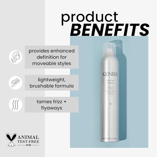 Kenra Design Spray 9 | Light Hold Hairspray | Tames Frizz & Flyaways | Lightweight, Brushable Formula | All Hair Types