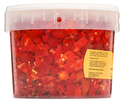 TUTTOCALABRIA Sliced Calabrian Chili Peppers in Oil, Bulk Tub, 97 oz